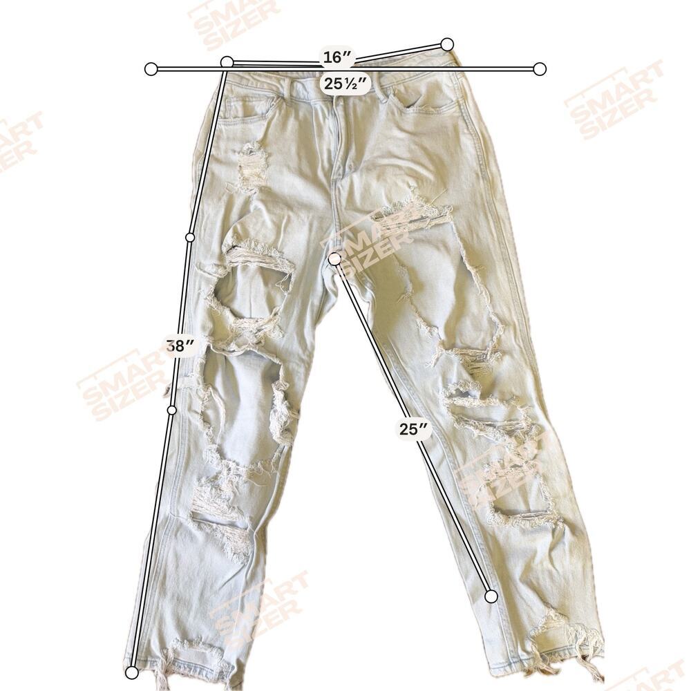 Hollister bleavhed out distressed curvy high rise mom jeans 31 x 27